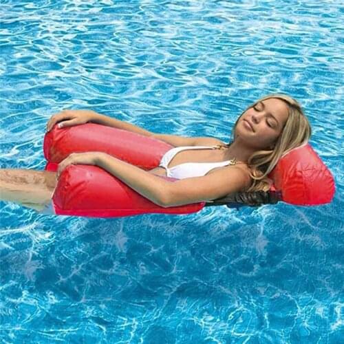 Water Lounge Chair Summer Swimming Inflatable Foldable Floating Row Indoor And Outdoor Swimming Pool Mat Water Hammock