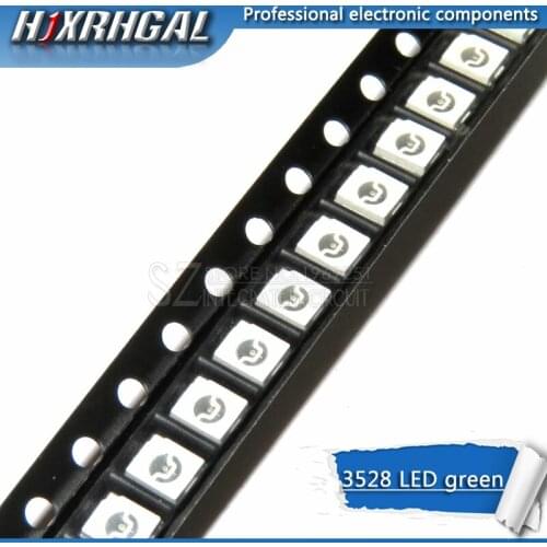 100pcs green 3528 1210 SMD LED diodes light new and original hjxrhgal