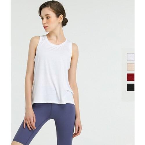 4 Color Loose Sports Vest Womens Quick Dry Running Fitness Sleeveless Smock Top Seamless Soft Yoga Vest for Gym