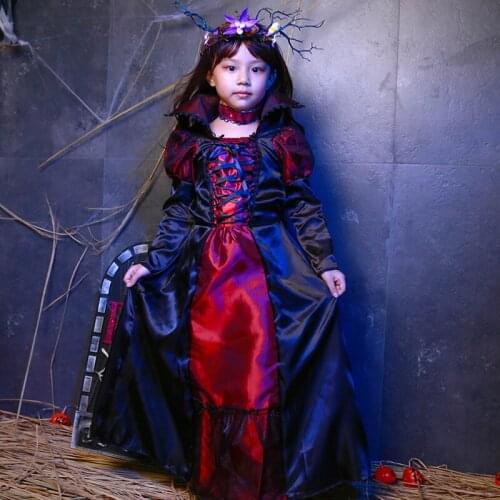 Gorgeous Vampire Princess Costume Christmas Party Dress Up Items Halloween Fancy cosplay Dress child costume Free Shipping