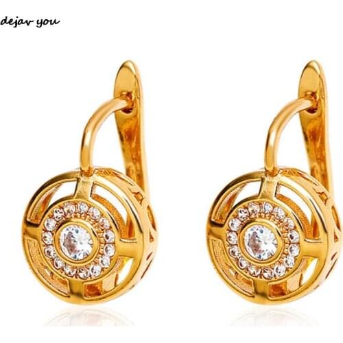 Vintage Small Round Stud Earring For Women Inlaid Zircon Creative Hollow Earrings Punk Earrings Long Statement Jewelry