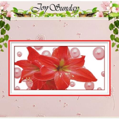 BIG Pearl and Lily Flower Counted Cross Stitch Chinese Cross Stitch 11CT 14CT Cross-Stitch Kit Handmade Embroidery Needlework