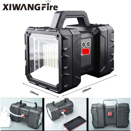 XHP70 LED Super Bright Powerful Handheld Spotlight 4 Cores Rechargeable Double Headlight XHP50 Waterproof COB Floodlight