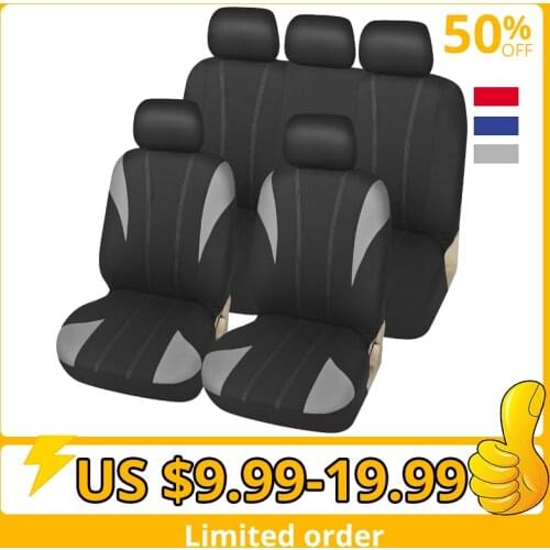 Car Seat Cover Protectors- Solid Blue 50-50 or 60-40 Rear Split Bench Universal Fit for Automotive Cars, Trucks, SUVs, Vans