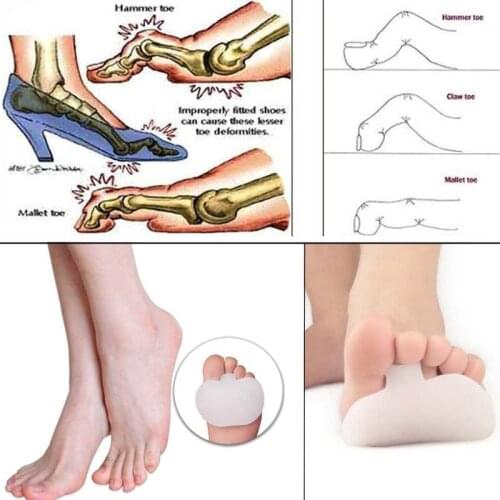 1 Pair Comfortable Silicone Metatarsal Toe Gel Pad 2 Pcs Foot For High Heels Lady Girl