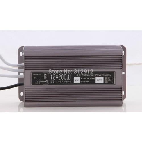 12V/200W waterproof switch mode Power Supply;IP67 rated;AC120V or AC230V input