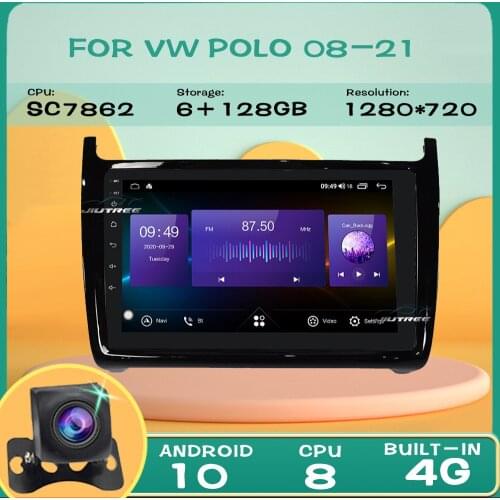 2 Din Android 10 Eight core Car Radio GPS Navigation Multimedia DVD Player For Volkswagen VW Polo 2008-2021 Stereo Headunit