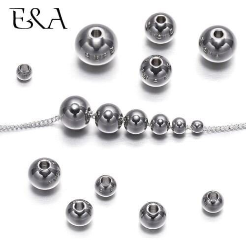 20-100pcs/Lot Stainless Steel Small Large Hole Spacer Beads Jewelry Accessories String Beaded Bracelet Necklace DIY Loose Beads