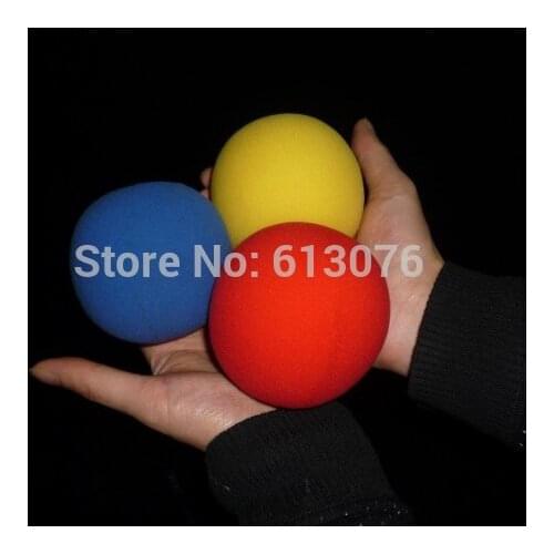8cm soft sponge ball,red/yellow/blue color,20pcs/lot - Magic accessory