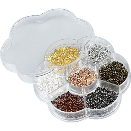 2800pcs/box Mixed 2mm Round Copper End Beads Crimp Beads Stopper For Bracelet Necklace Locator DIY Jewelry Making