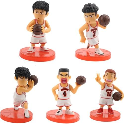 5 Styles 8cm Slam Dunk Kaede Rukawa Anime Figure Sakuragi Hanamichi Figure Mitsuyoshi Anzai Akagi Takenori Action Antistres Toys