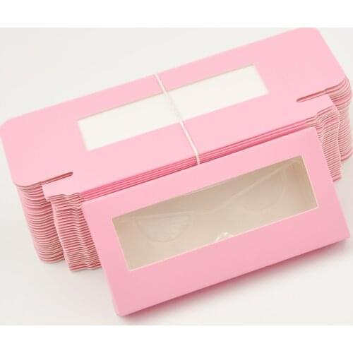 50/pack Wholesale False Eyelash Packaging Lashes Box Packaging Cardboard Box Pink Custom Logo 25MM Mink Eyelashes Empty Boxes