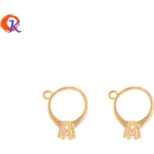 Cordial Design 50Pcs 10*12MM Jewelry Accessories/CZ Charms/DIY Making/Genuine Gold Plating/Pendant/Hand Made/Earring Findings