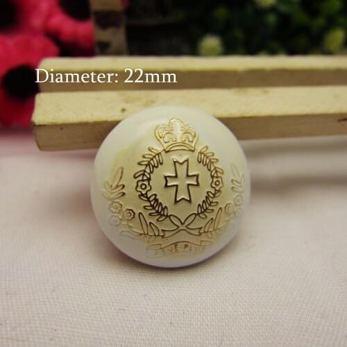 Free shipping 10pcs/Lot Dia 22mm,Gold&White Color,Metal Brand British style buttons, garment accessories DIY materials,PP017