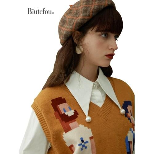 【Biutefou】Original Design 2021 Autumn Women Long Sleeve Pearl Embellished Shirt