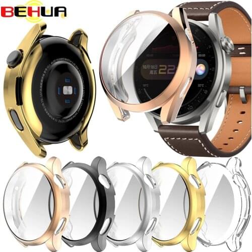 BEHUA Full Cover Case for Huawei Watch 3/ 3 Pro 46mm 48mm Protector Screen TPU Shell New Thin Edge Bumper Smartwatch Accessories