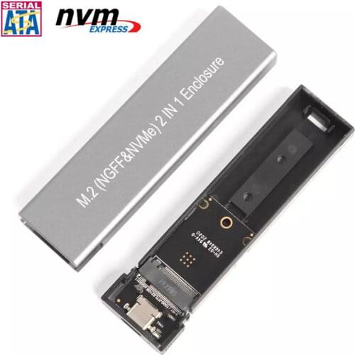 SSD Case M2 SSD Case NVME Enclosure M.2 to USB Type C 3.1 SSD Adapter for Dual signal NVME PCIE NGFF SATA M/B Key SSD Disk Box