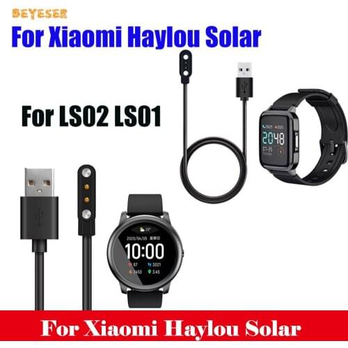 Smartwatch Dock Charger Adapter USB Charging Cable Base Cord Wire For Xiaomi Haylou Solar LS02/LS01 Smartwatch Charger Accessory