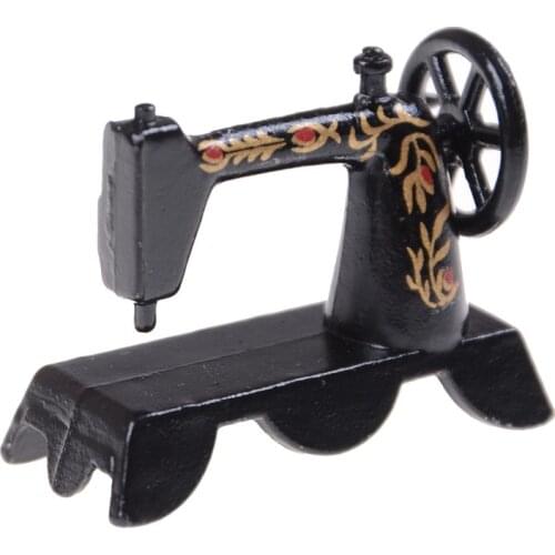 Simulation 1:12 Mini Sewing Machine Home Furniture For Girl Doll House Decoration Dollhouse Miniature Accessories