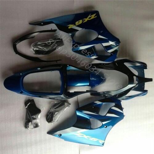 Custom ZX6R 00-02 for Kawasaki Ninja ZX6R 00-02 Fairing black blue body ZX-6R 2000 - 2002 Fairings Injection mold
