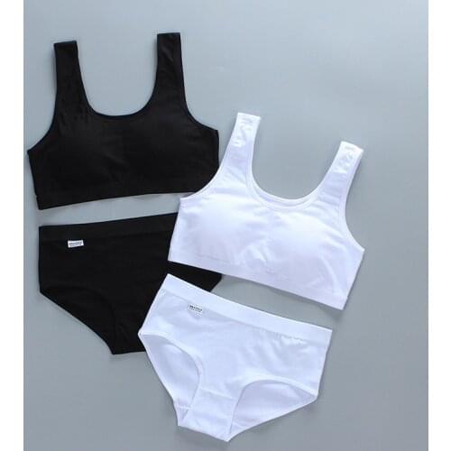 12 Teen Bra and Panties Sets 8-14Y Teenage Clothes Teenager Sport Underwear Training Bra Brief for Girls 10 Sport Padded Topic