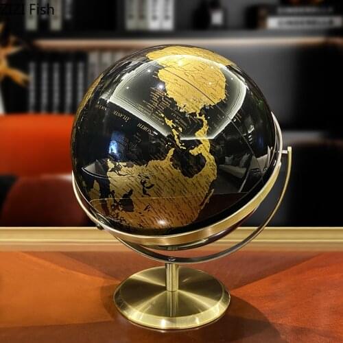 Creative Large Alloy Globe World Map Countertop Living Room Decoration Rotating Globe Geography Crafts Birthday Gift Home Decor