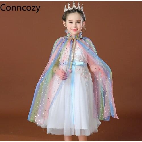 Girl Jacket Coat Toddler Trench Coat Kids Cape Children Shawl Cloak Clothing Girl Princess Mesh Veil Cape Child Colorful Clothes