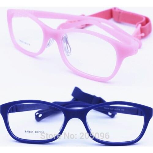 Hotsales 935 top quality TR90 unique shape hingeless bendable safety prescription myopia eyeglass with elastic cord for girls