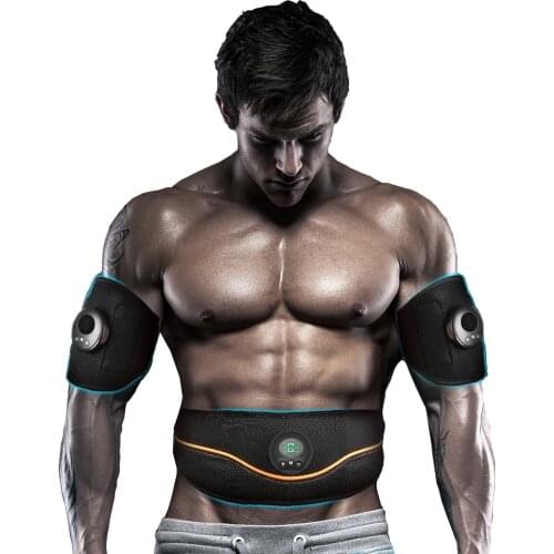 Massager electric Muscle stimulator Trainer for Abdominal EMS Fitness Belt Effect Fat Burning Weight loss Body slimming Massage