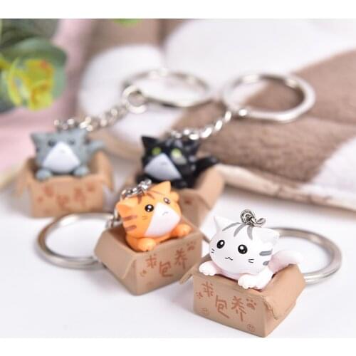 Cartoon Lovely Cat Key Rings Chains Car Keychain Pendant Ornament For Bag Gift