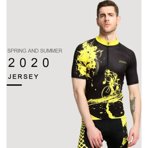 Aogda Mens Cycling Clothing Summer Breathable Bicycle Clothes Quick Dry Road Bike Wear Cycling Jersey Set Yellow And Black