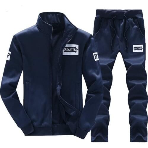 Men Warm Tracksuit Zipper Hoodies Mens Sportswear Tracksuit Luxury Brand Sportsuits Fashion 2 Piece Mens Tracksuit