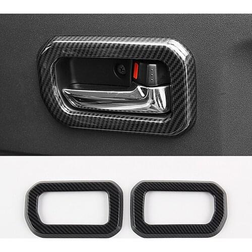 2pcs Sportme Carbon Fiber Car Inner Door Handle Trim Sticker For 2019-2020 Suzuki Jimny ABS Auto Interior Door Bowl Frame