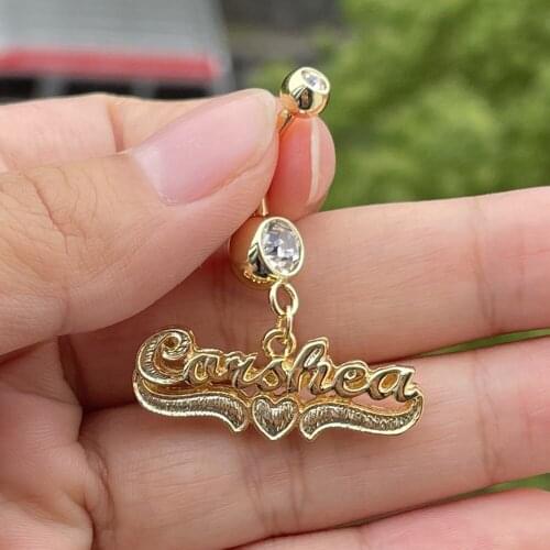 2021 New Customized Name Belly Button Ring Personalized Sexy Belly Button Ring Gift