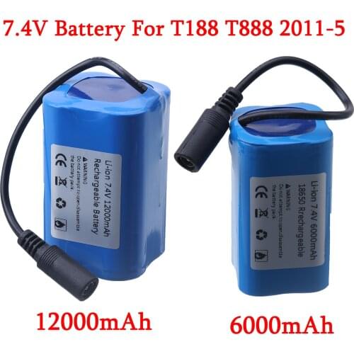 2021 NEW 7.4V 12000Mah 6000Mah Battery For T188 T888 2011-5 V007 C18 H18 Remote Control RC Fishing Bait Boat Parts Accessories