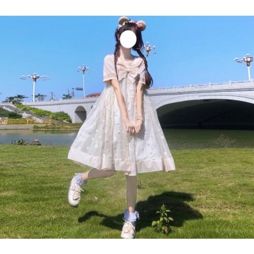 Lolita Daily Super Mori Sweet Floral Dress Fairy 2021new Summer Season gothic lolita kawaii dress kawaii clothing