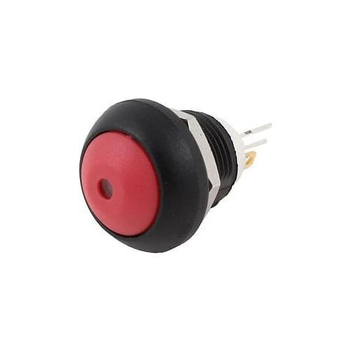 DC 36V 2A Lamp SPST Red Ignition Round Head Momentary Pushbutton Switch