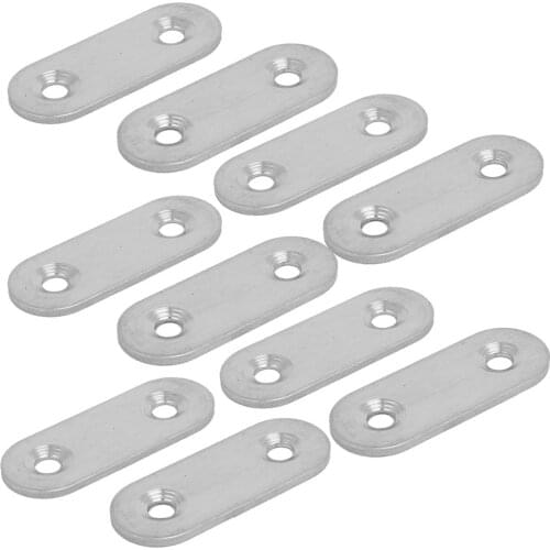 Uxcell 10PCS 40mm 50mm 60mm Stainless Steel Straight Joining Mending Flat Repair Plates 16mmx2mm