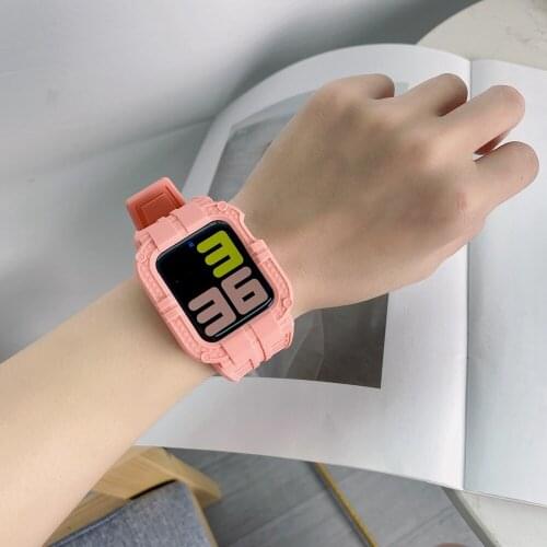 For Apple Watch Silicone Protective Cover Band 6SE 5 4 3 2 1 38mm 42mm Soft Bumper Case for iWatch Strap Accessories 40mm 44mm