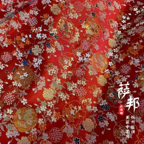 50cm * 75cm / Piece, Carnation Silk Blended Cloth,Clothing,Cheongsam,Table Flag,Curtain,Pillow Fabric, DIY Handmade Materials