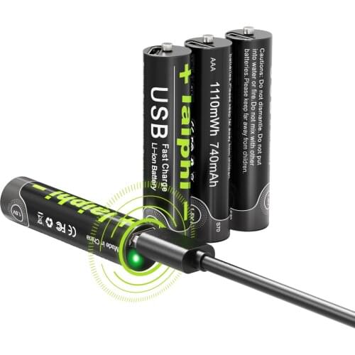 USB Rechargeable Lithium Polymer Battery Quick Charging by Micro USB Cable 1.5V AAA Rechargeable Battery 1100mAh