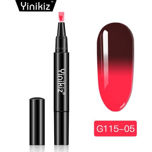 Yinikiz 8 Colors Temperature Change Nail Gel Polish Pen Chameleon Hybrid Varnish UV Gel Lacquer Nail Top Base Coat