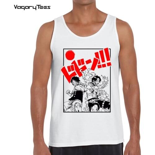 Strawhat Pirate Luffy Funny Anime Tank top Homme New Casual Short Sleeve Vest Men Unisex Manga one piece 4 gear Streetwear