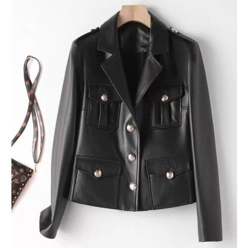 Real Leather jacket women luxury 2021 New womens jacket plus size genuine sheepskin leather coat woman suit