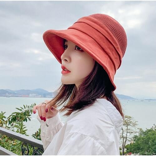 Spring Summer Hats For Women Bucket hats knitting Cotton hat Bonnet peaked cap Panama hat bonnet Fishing hat chapeu bucket