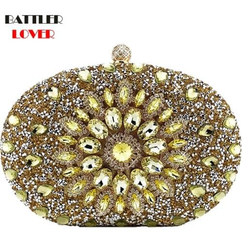 Women Diamond Evening Bags Luxury Brand Handbags For Female 2021 New Party Clutch Ladies New Fashion Flowers Designer Minaudiere