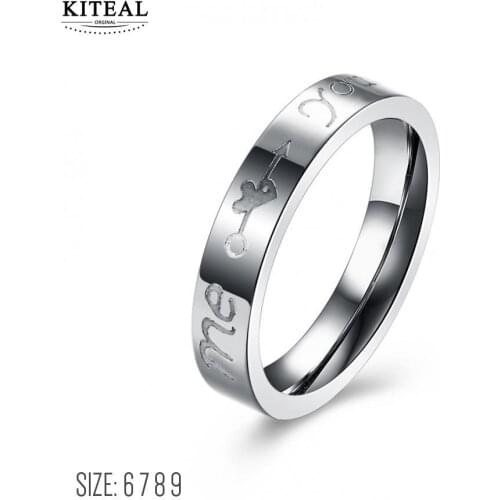 KITEAL exo Titanium Steel size 6 7 8 9 ring for women ME love you arrow heart couple ring anillos Valentines Day gift