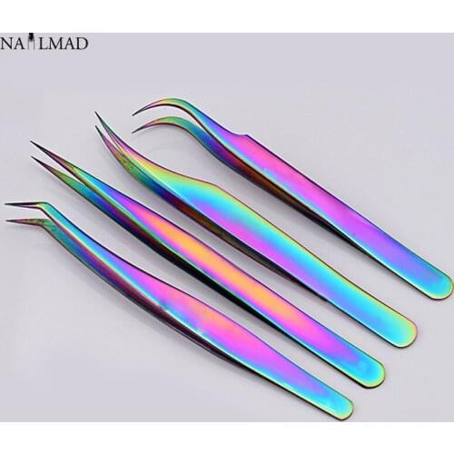 1pc Chameleon Tweezers Stainless Steel Nail Sticker Rhinestone Picker Eyelashes Extension Tweezers Nippers Nail Art Tools