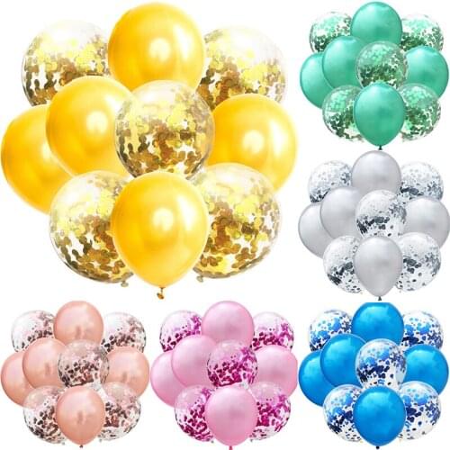 10pc 12inch Latex Balloons And Colored Confetti Birthday Party Decorations Rose Wedding Anniversary Kids Baby Shower Hot Selling