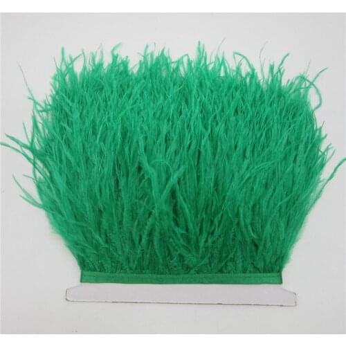 10 yards 10-15CM Ostrich feather trims for skirt/dress green ostrich feathers ribbon DIY feather For Crafts Plumage Clothing